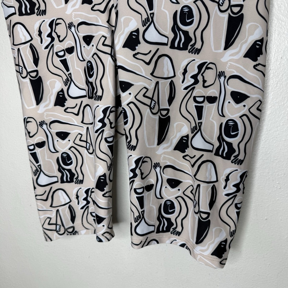 Dazey LA Cream‎ Black Abstract People Biker Shorts Minimalist Womens XL - Picture 3 of 10